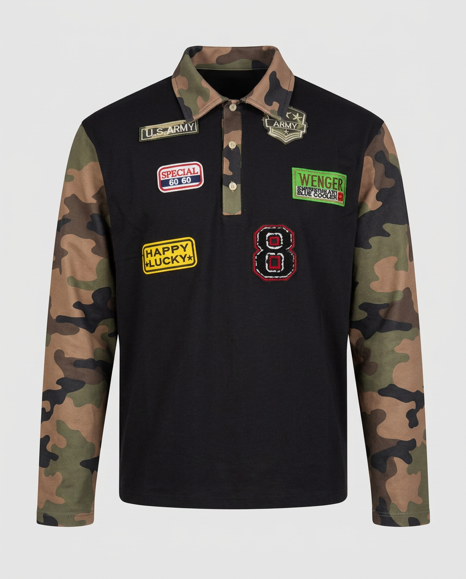 Polo camouflage con patch