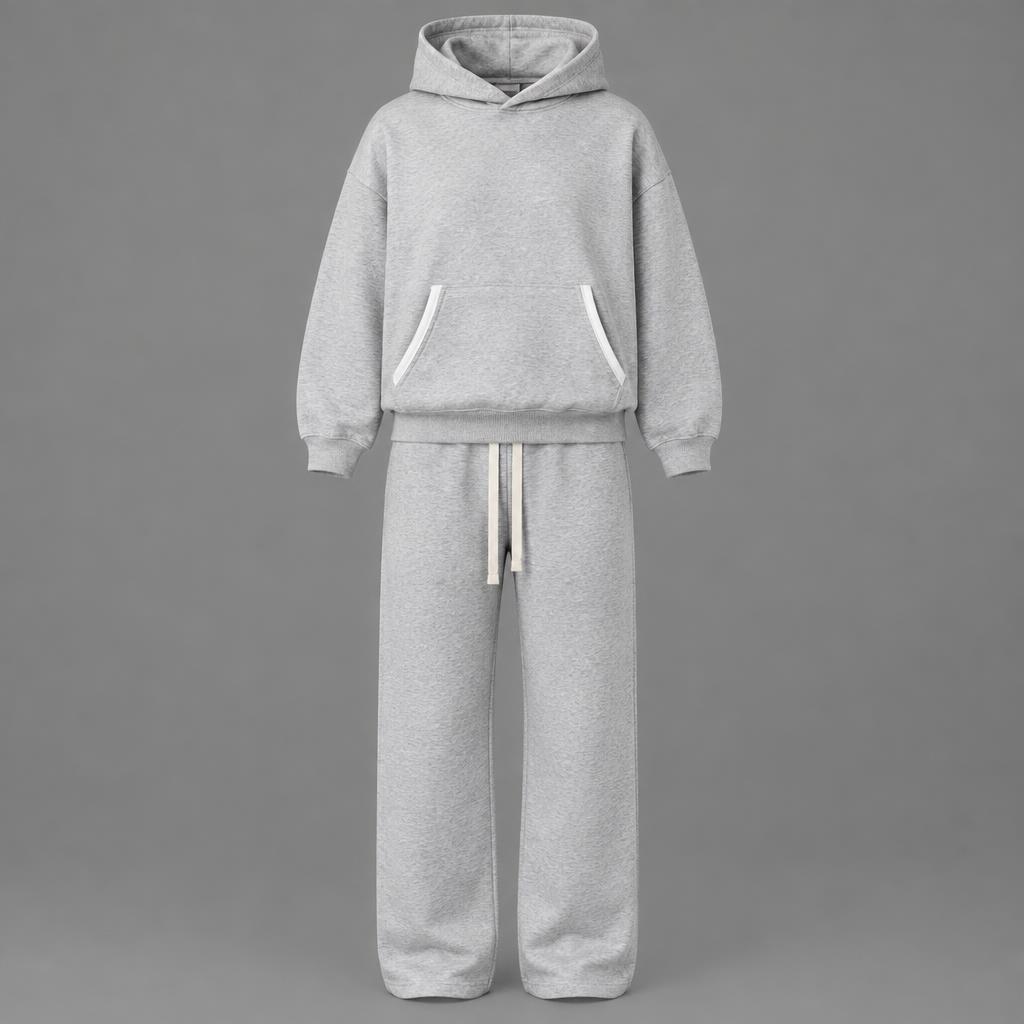Completo grigio con cappuccio