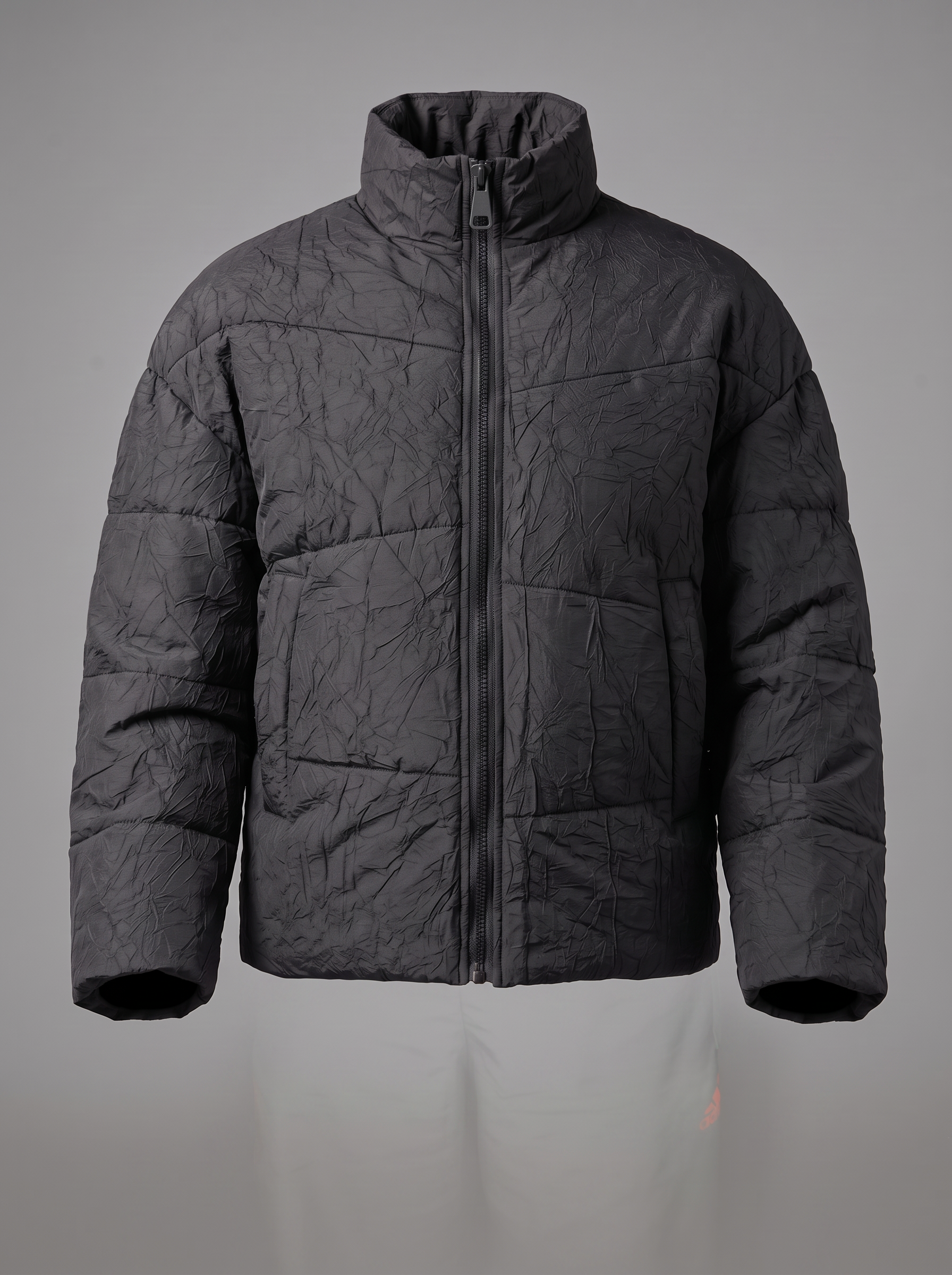 Giubbino nero imbottito crinkled